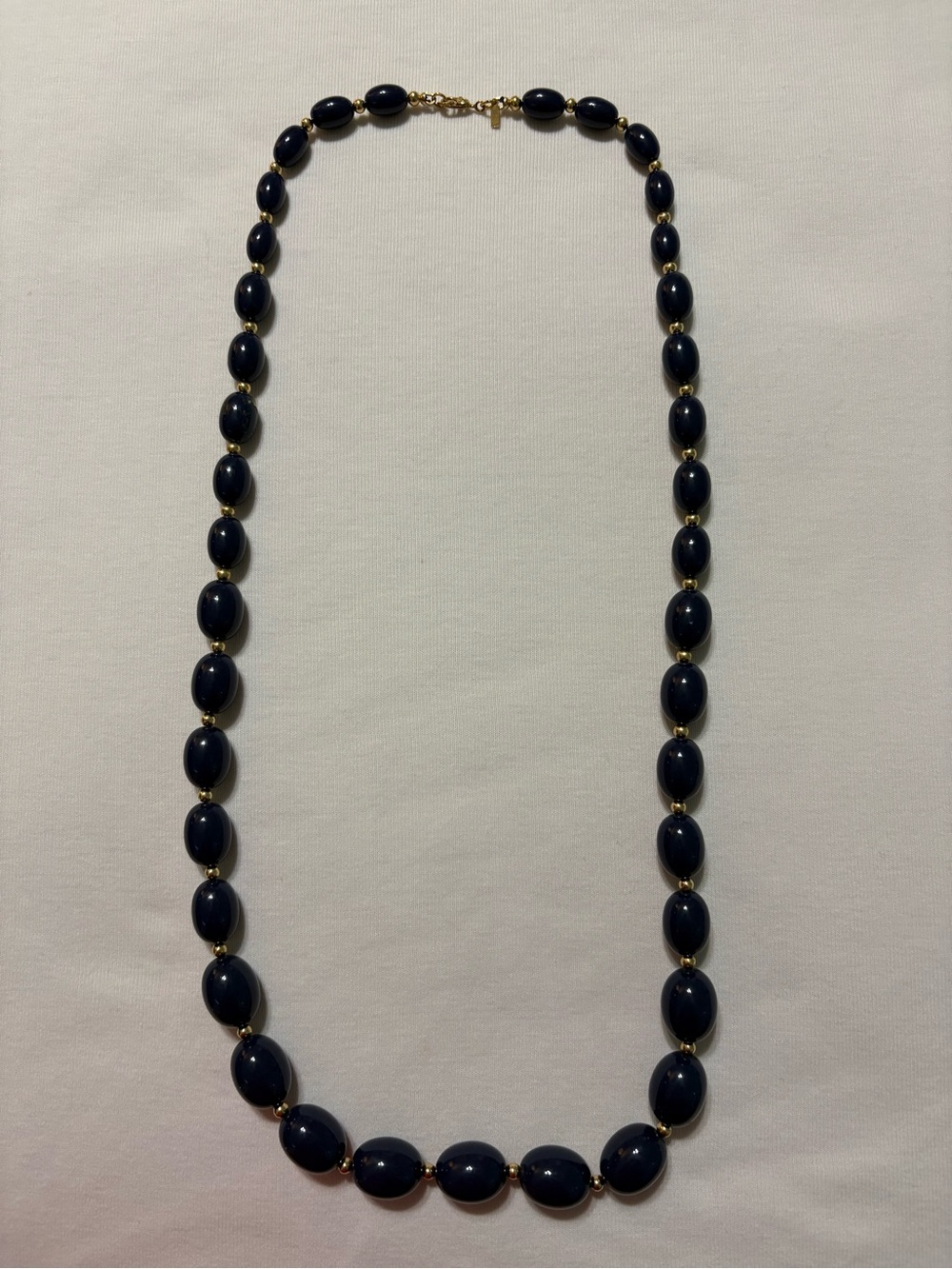 Elegant Monet 28” 
Navy Bead Necklace with Gold Accents - Women Jewelry